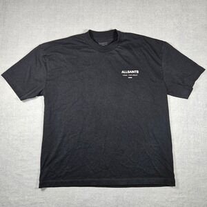 AllSaints Tokyo Underground Oversized Graphic T-Shirt Black Mens XL Portugal